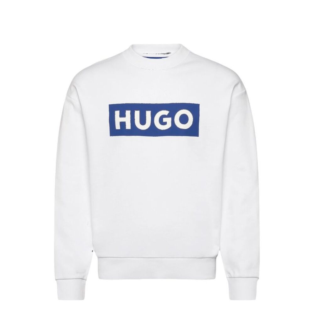 Hugo Mens Logo Crew Neck Sweatshirt / White